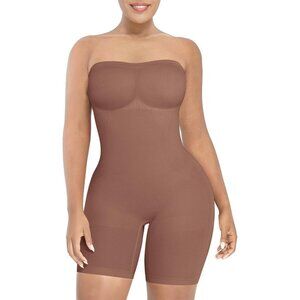Women's A1-Coffee-Short Shapewear Control Body Shaper Bodysuits Jumpsuit Tops